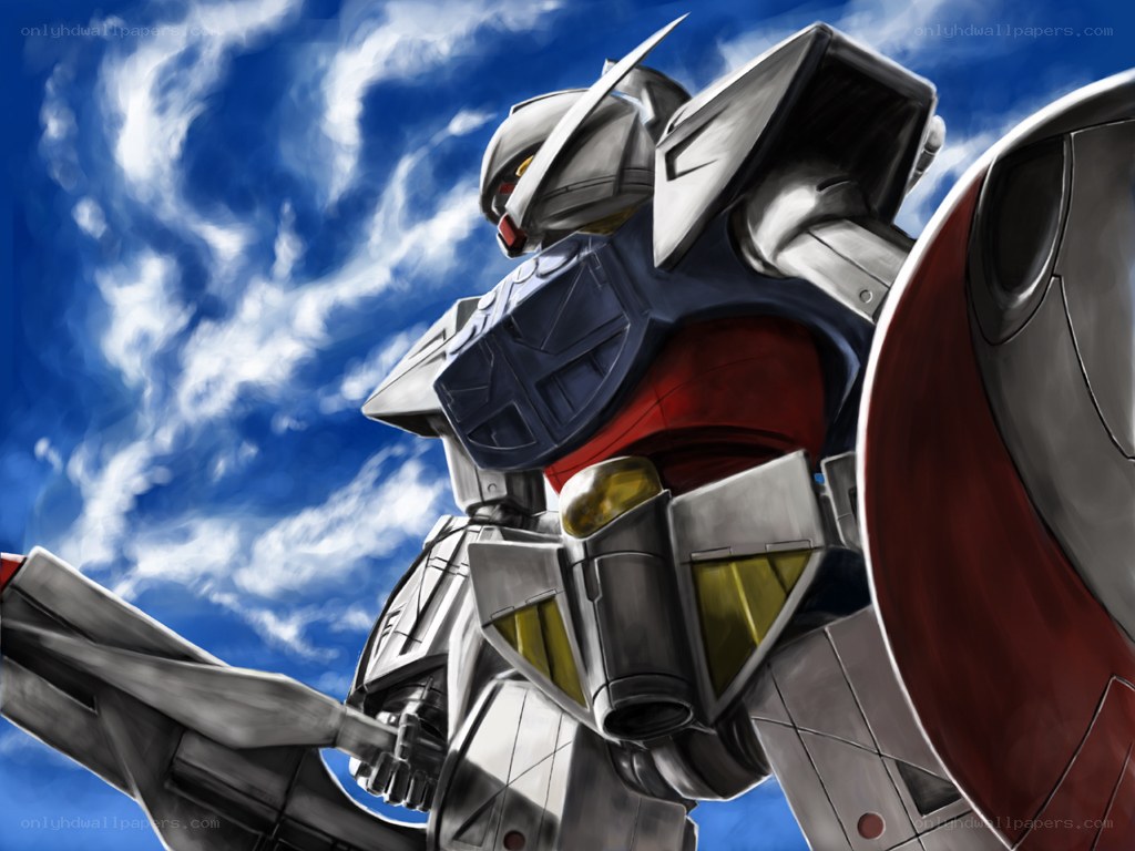 Gundam robot in sky