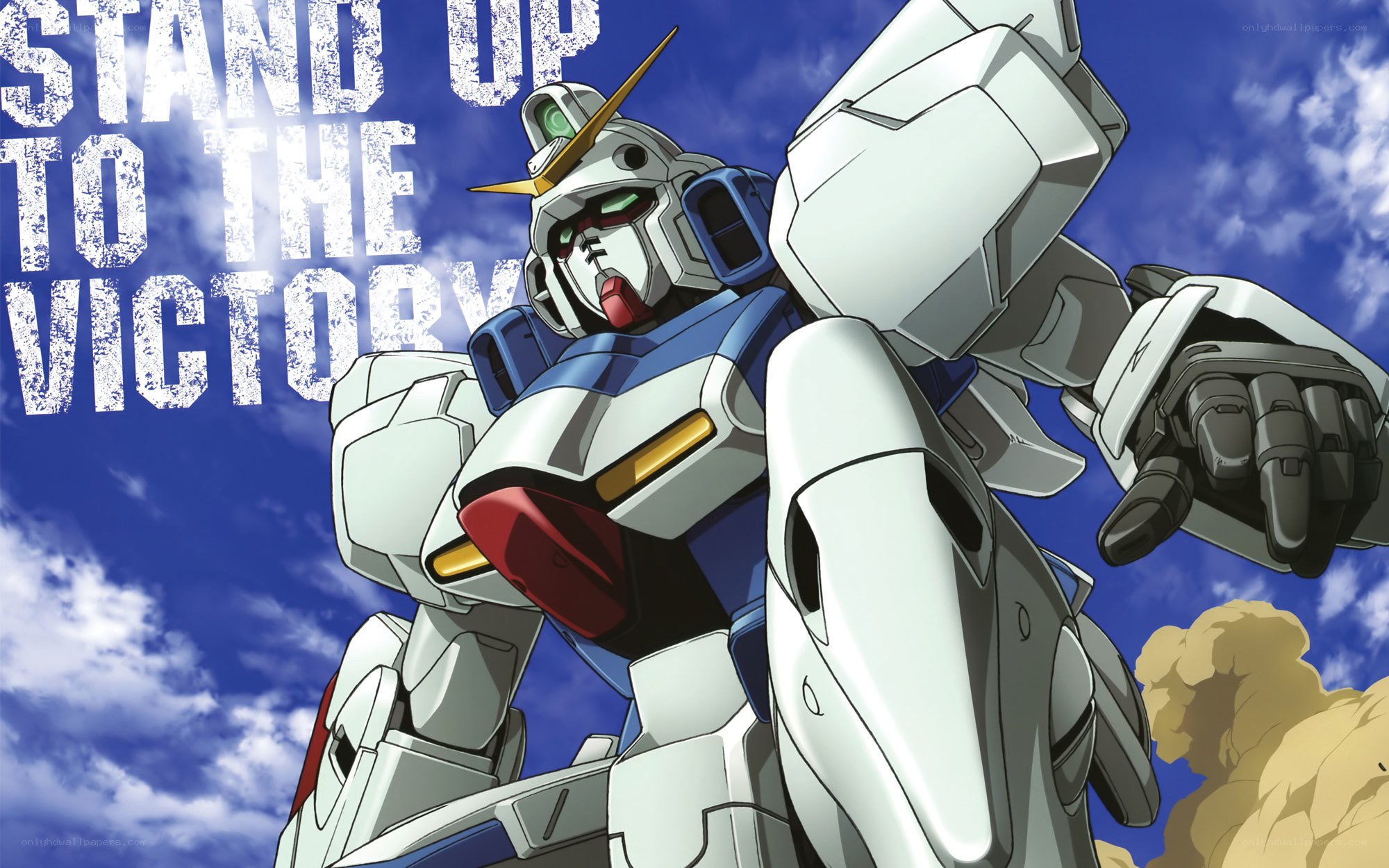 Gundam robot in sky