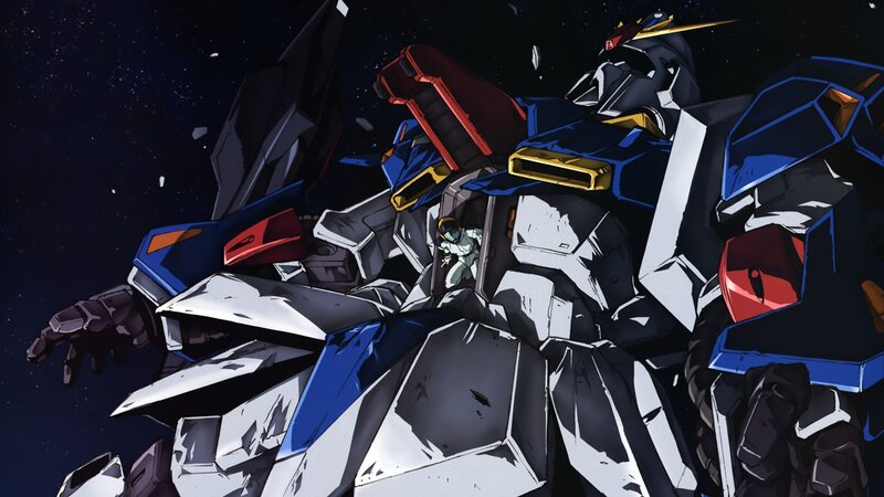 Gundam Robot in Space — Blue, Dramatic, Night