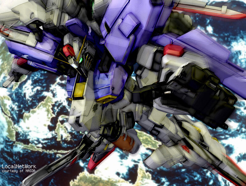Gundam robot in space