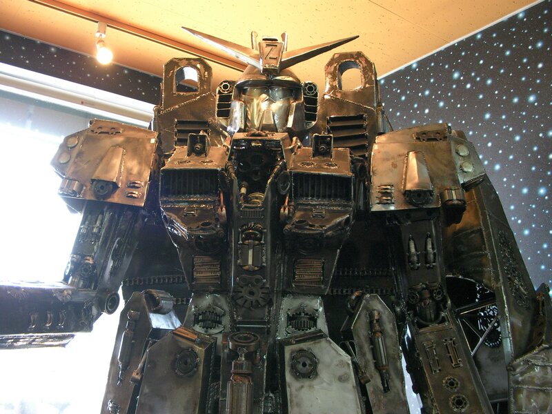 Gundam robot sculpture