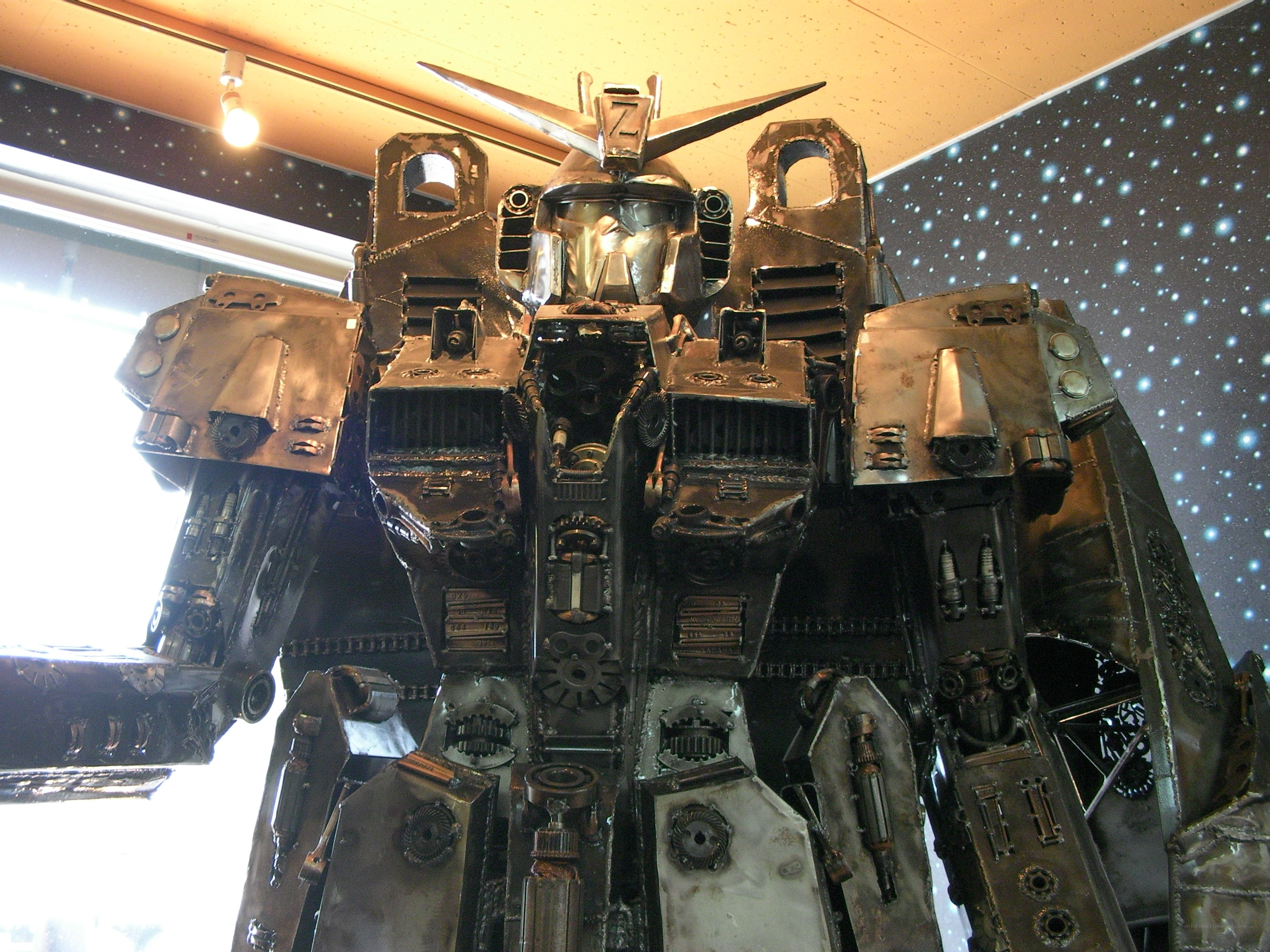 Gundam robot sculpture