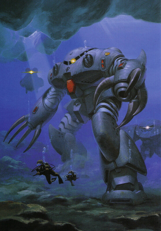 Gundam robot underwater