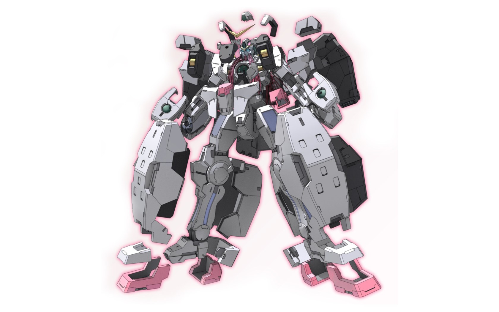 Gundam robot with armor pieces