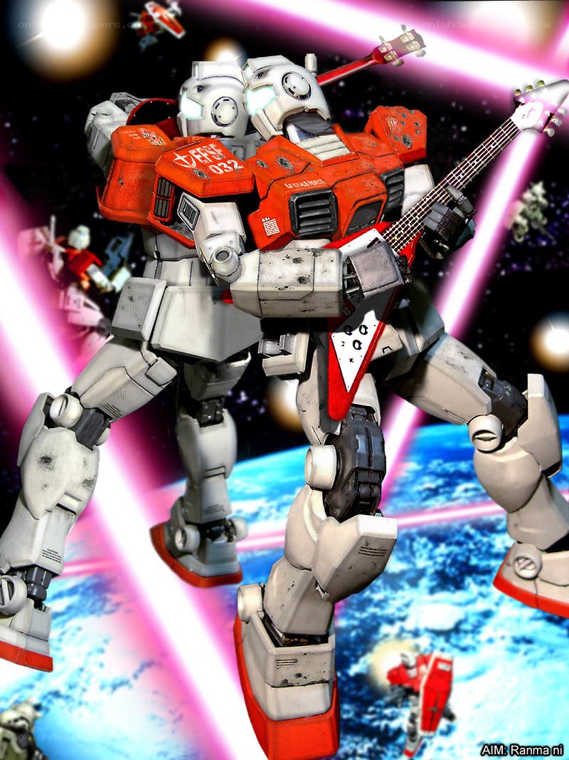 Gundam robot with guitar