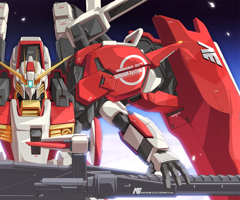 Gundam robots in space