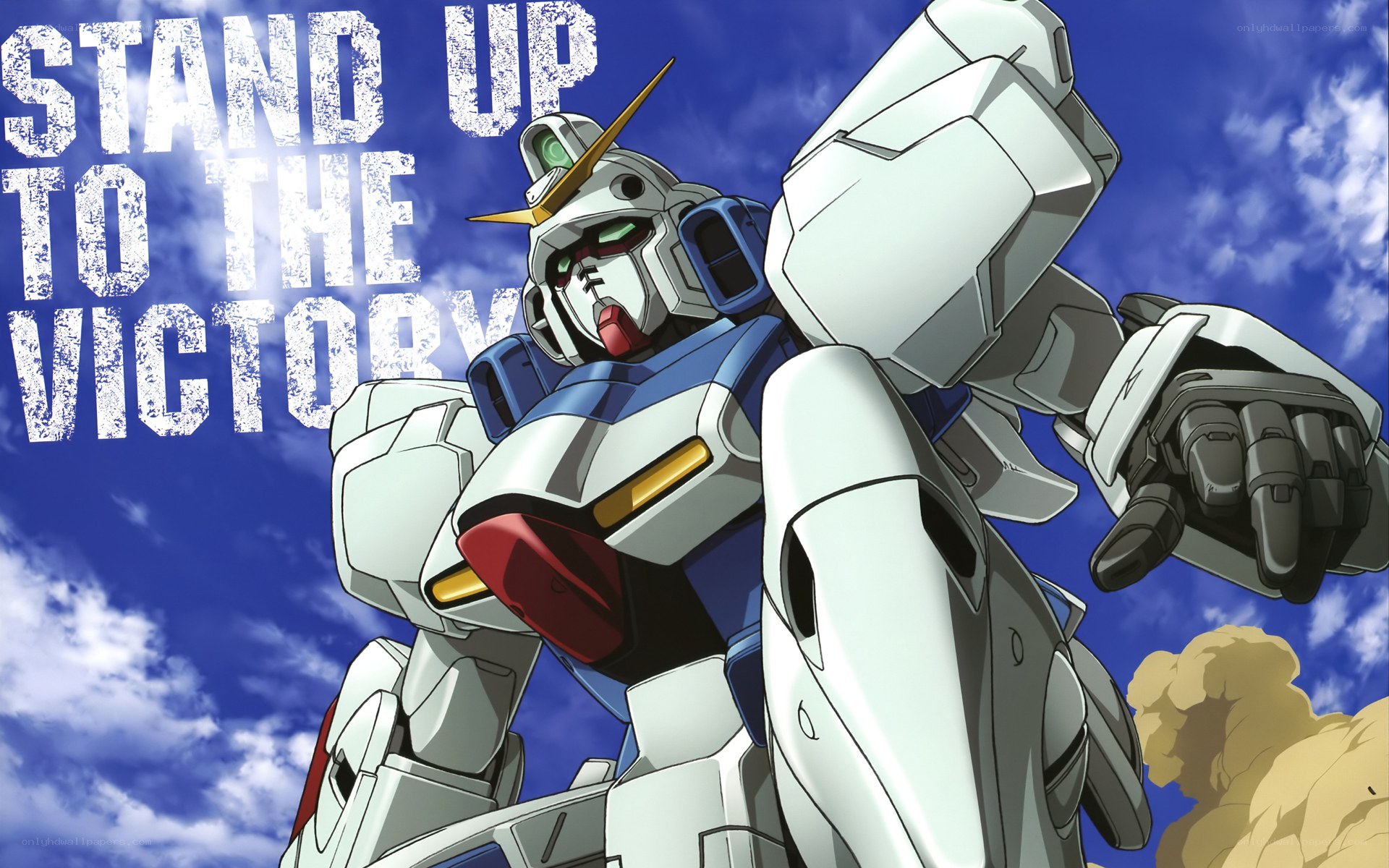 Gundam stands against sky