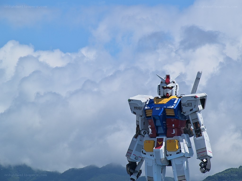 Gundam statue against sky