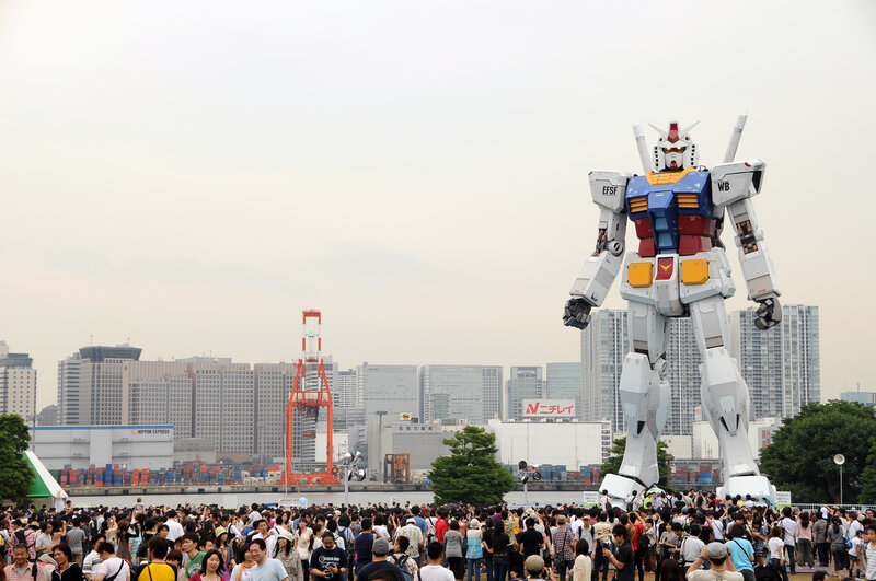 Gundam statue at port festival
