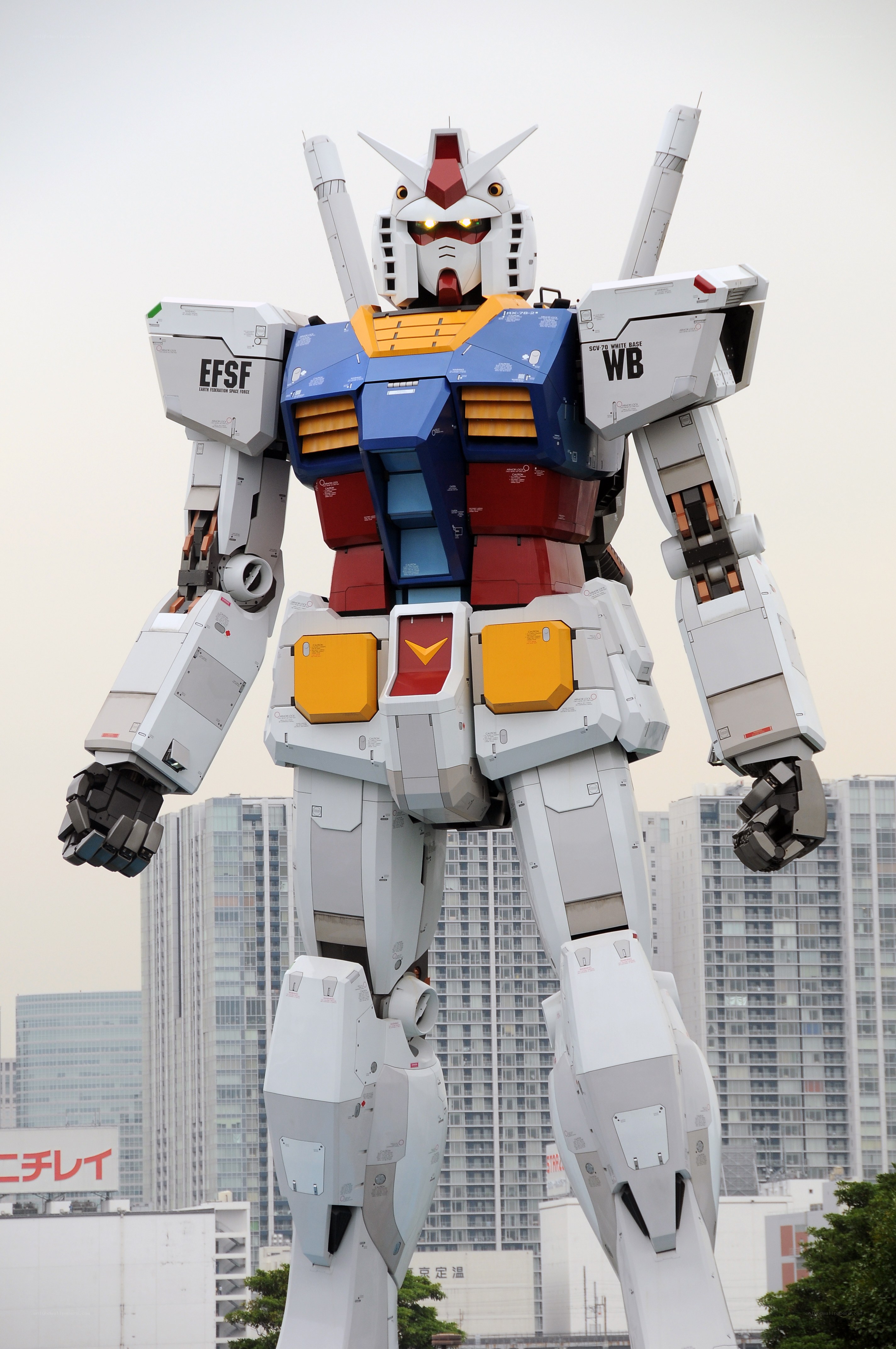 Gundam statue in city
