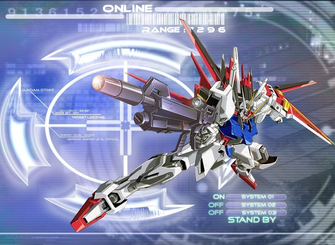 Gundam Strike in combat stance