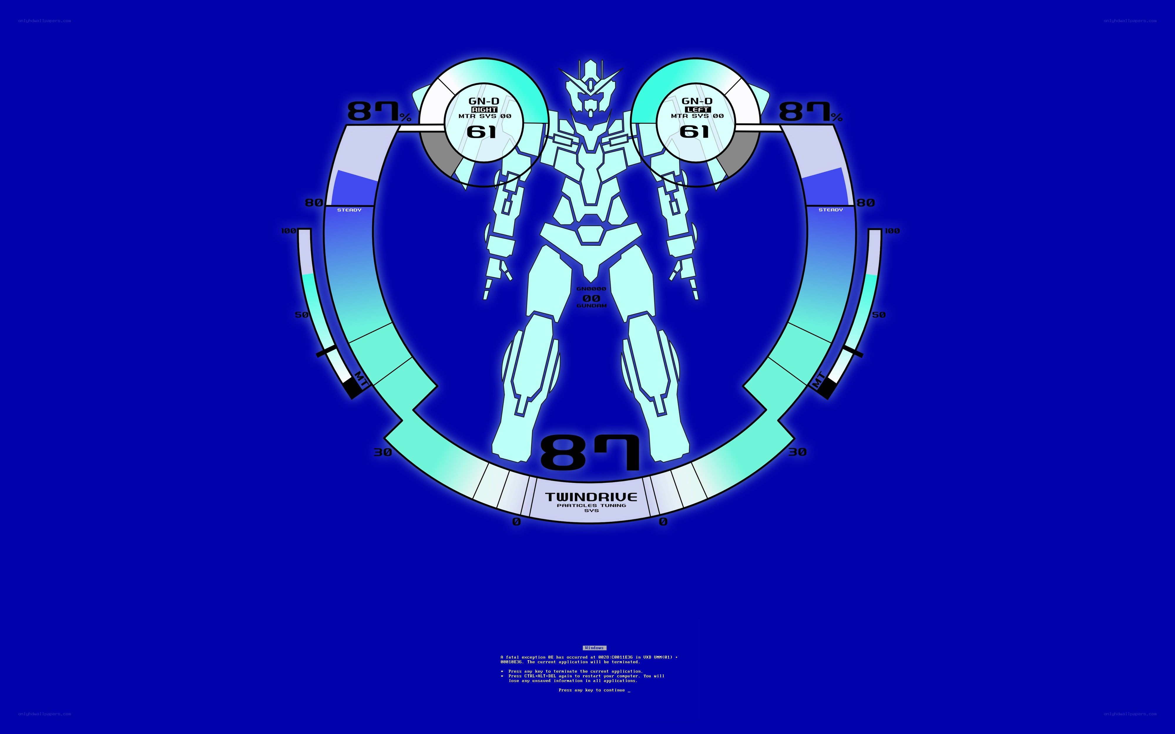 Gundam system error screen