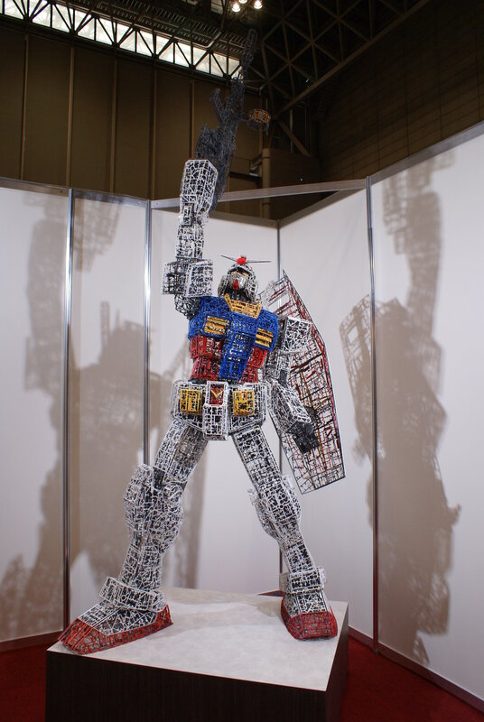 Gundam wireframe sculpture