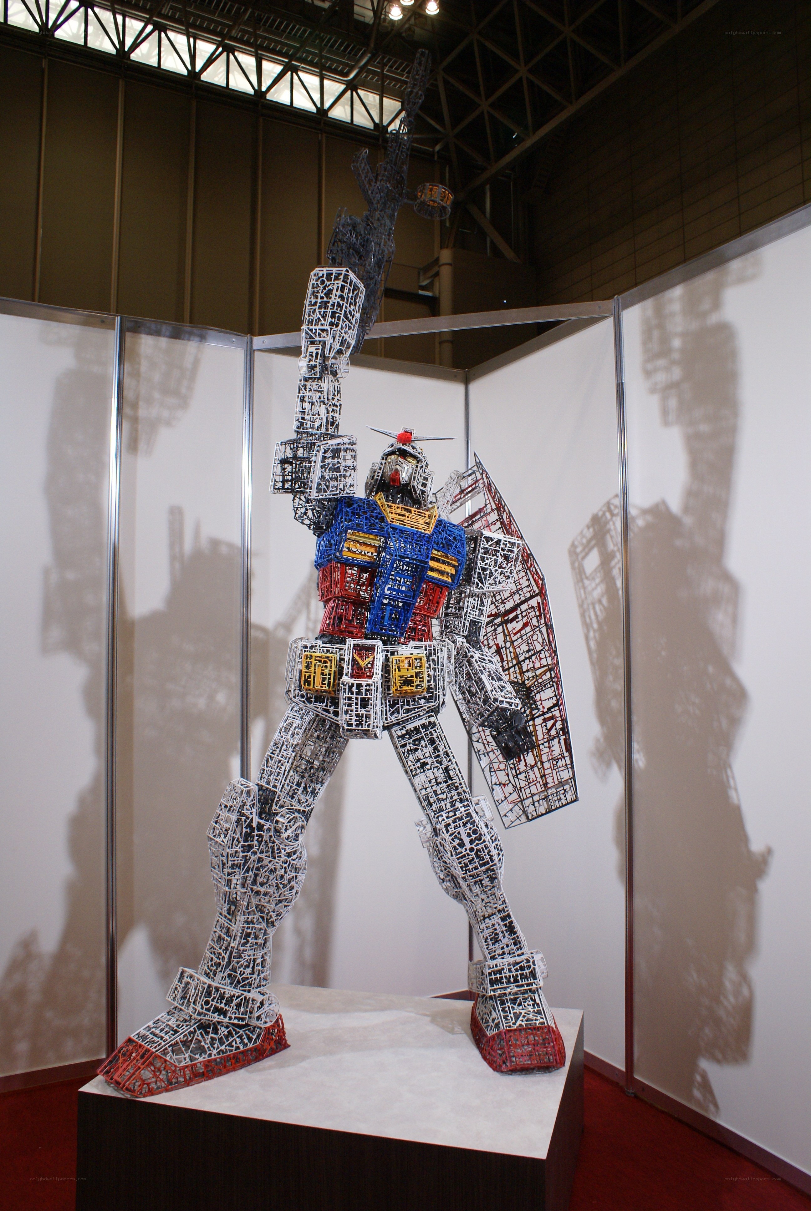 Gundam wireframe sculpture