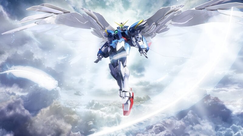 Gundam with angelic wings