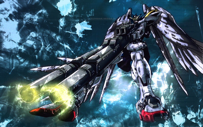 Gundam with beam cannons