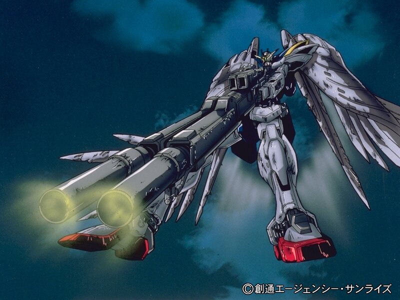 Gundam with beam cannons