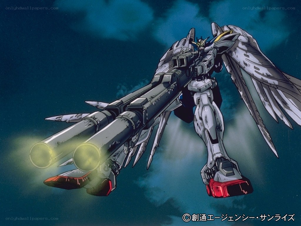 Gundam with beam cannons