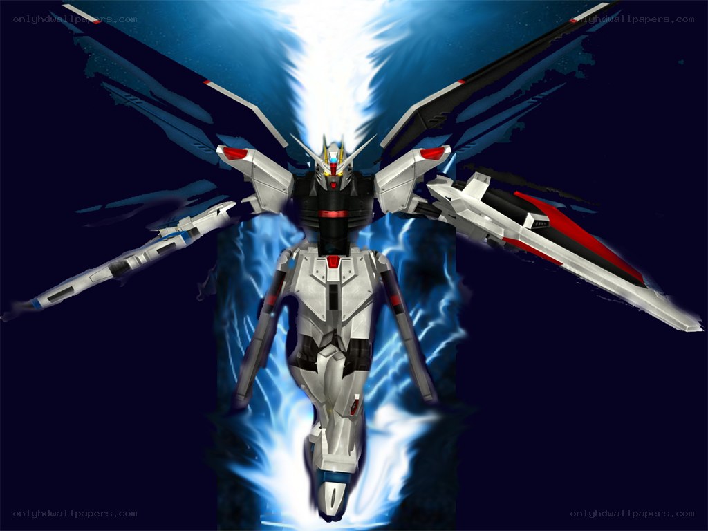Gundam with energy wings