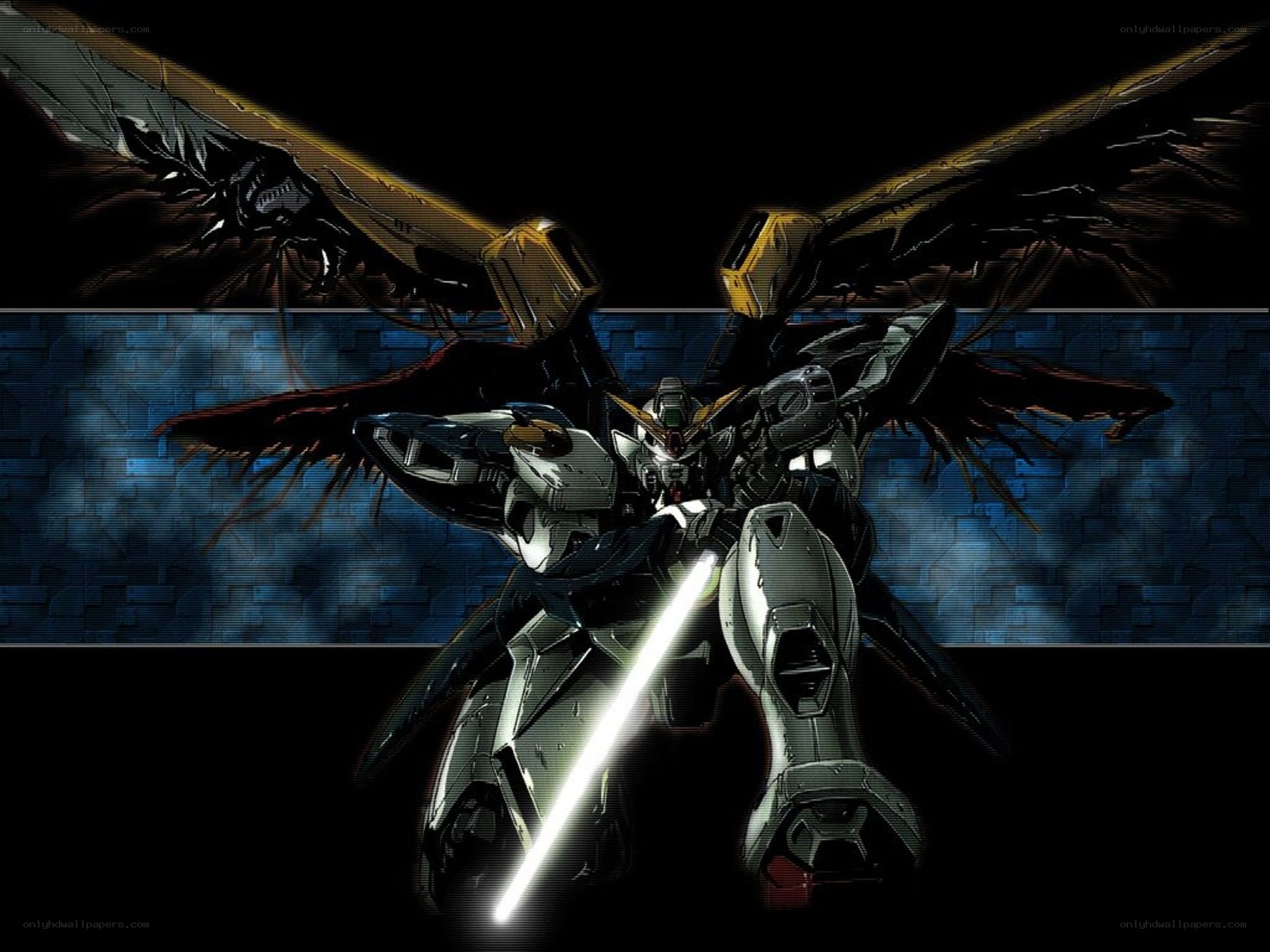 Gundam with glowing sword