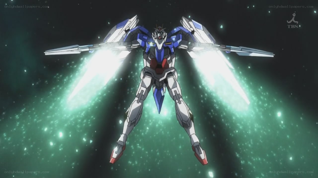 gundam with glowing wings