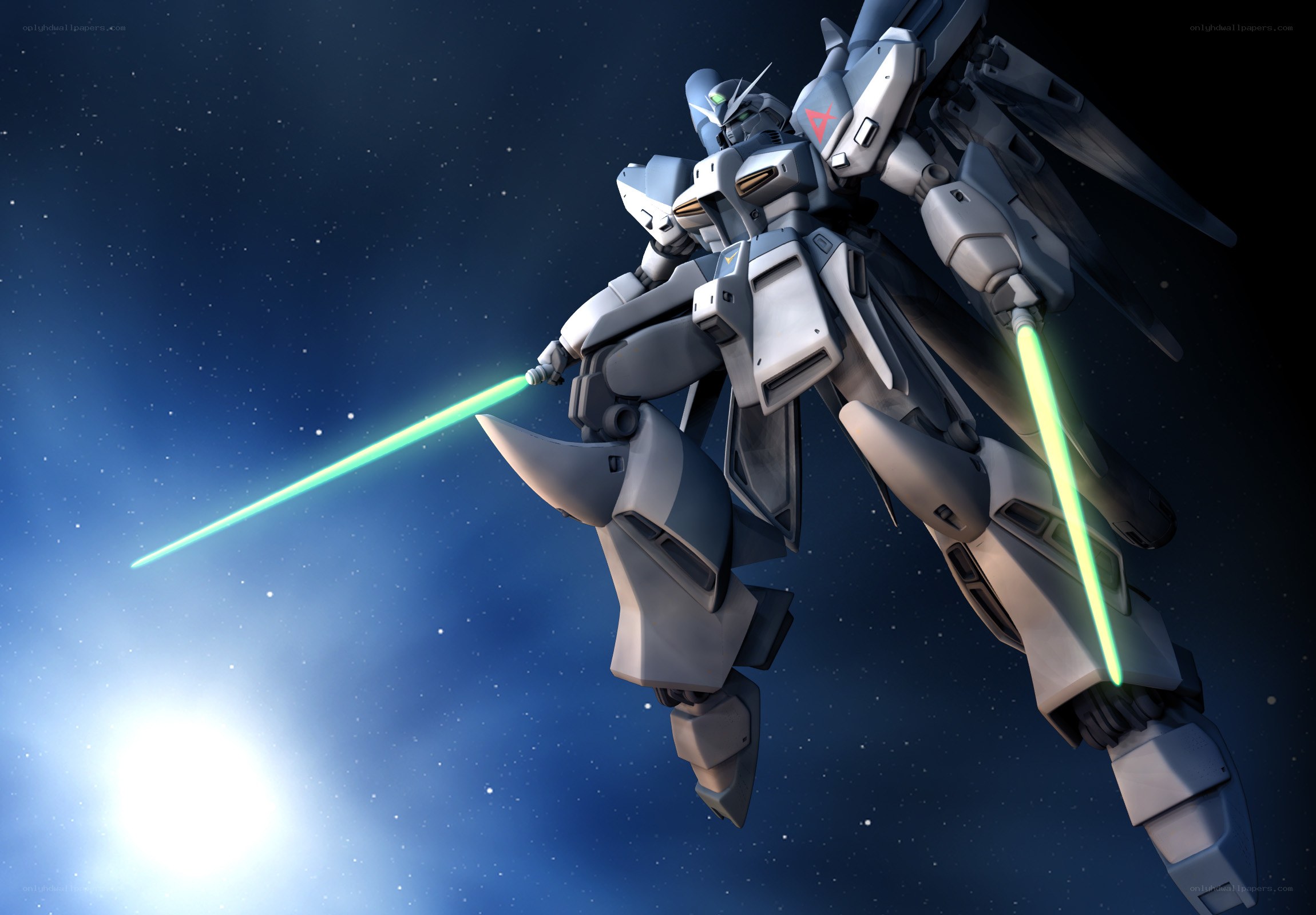 Gundam with green swords