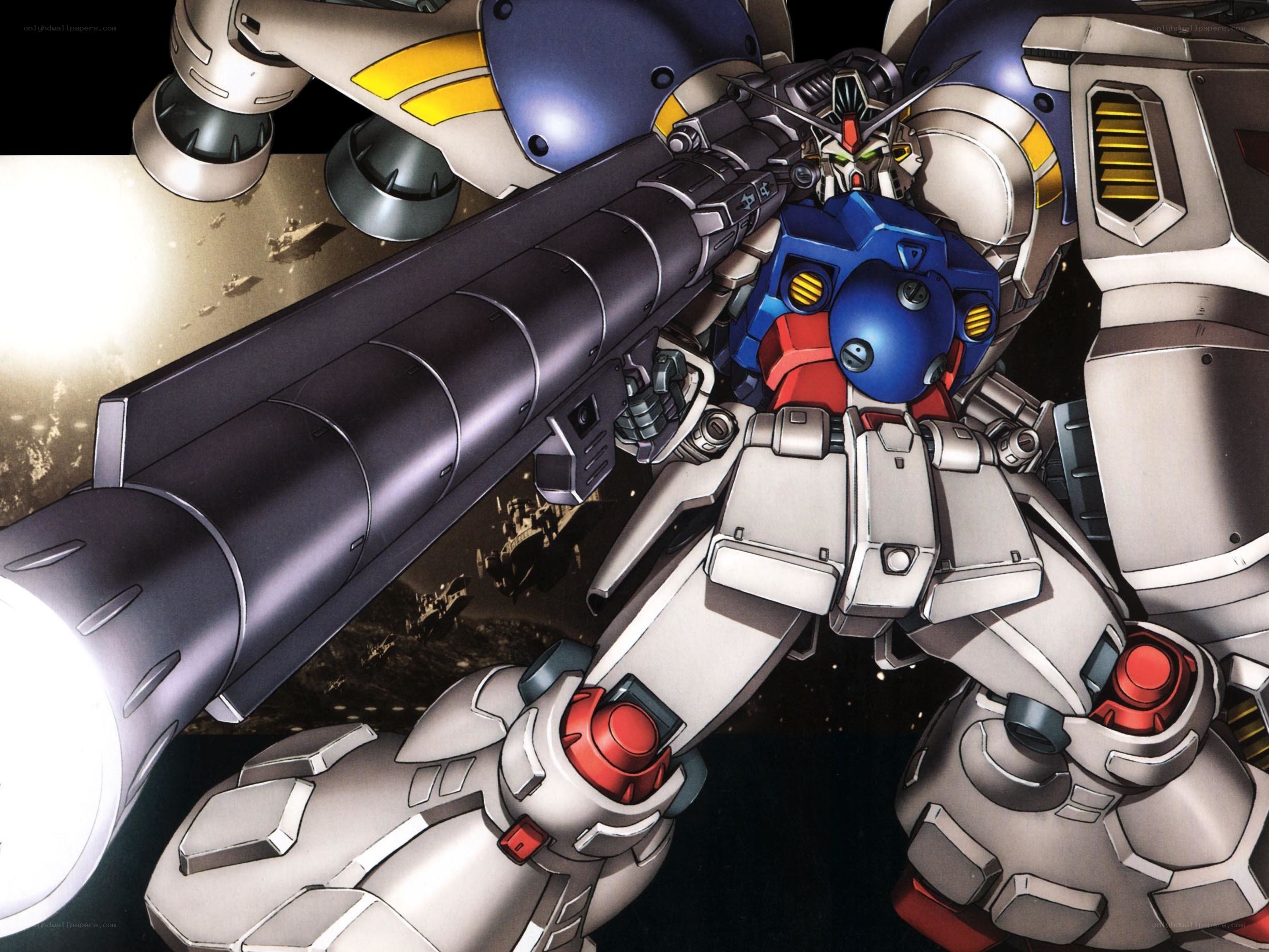 Gundam with large cannon