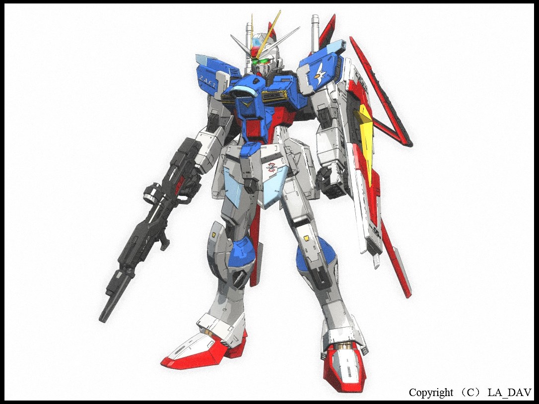 Gundam with rifle and shield