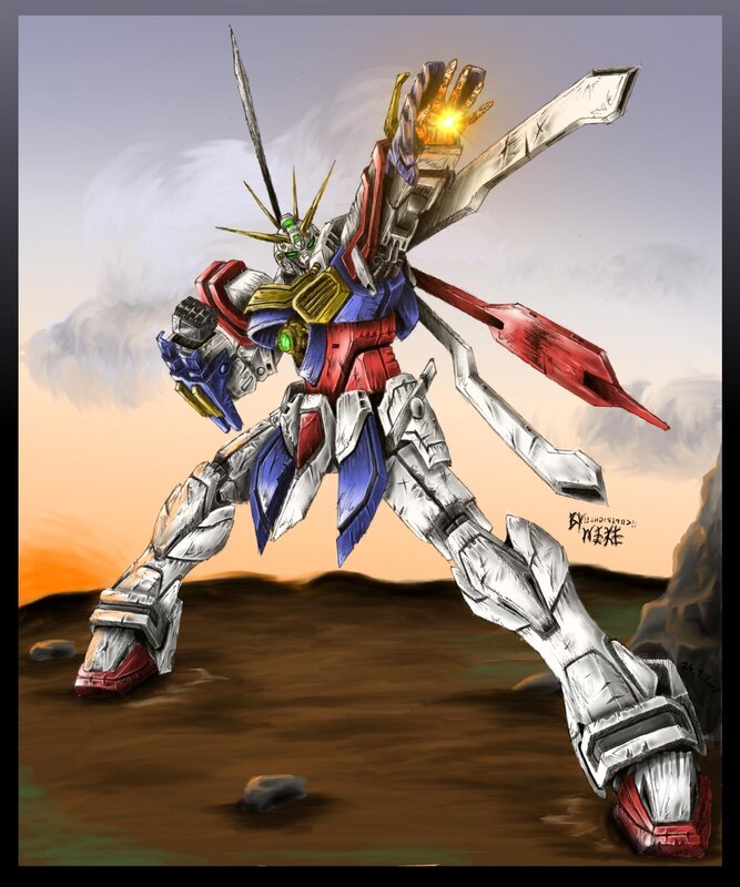 Gundam with sword and beam cannon