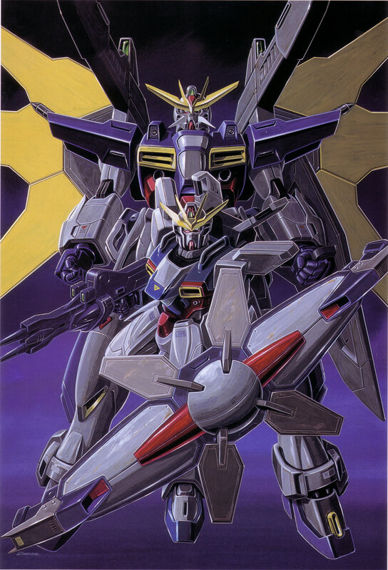 Gundam with weapons
