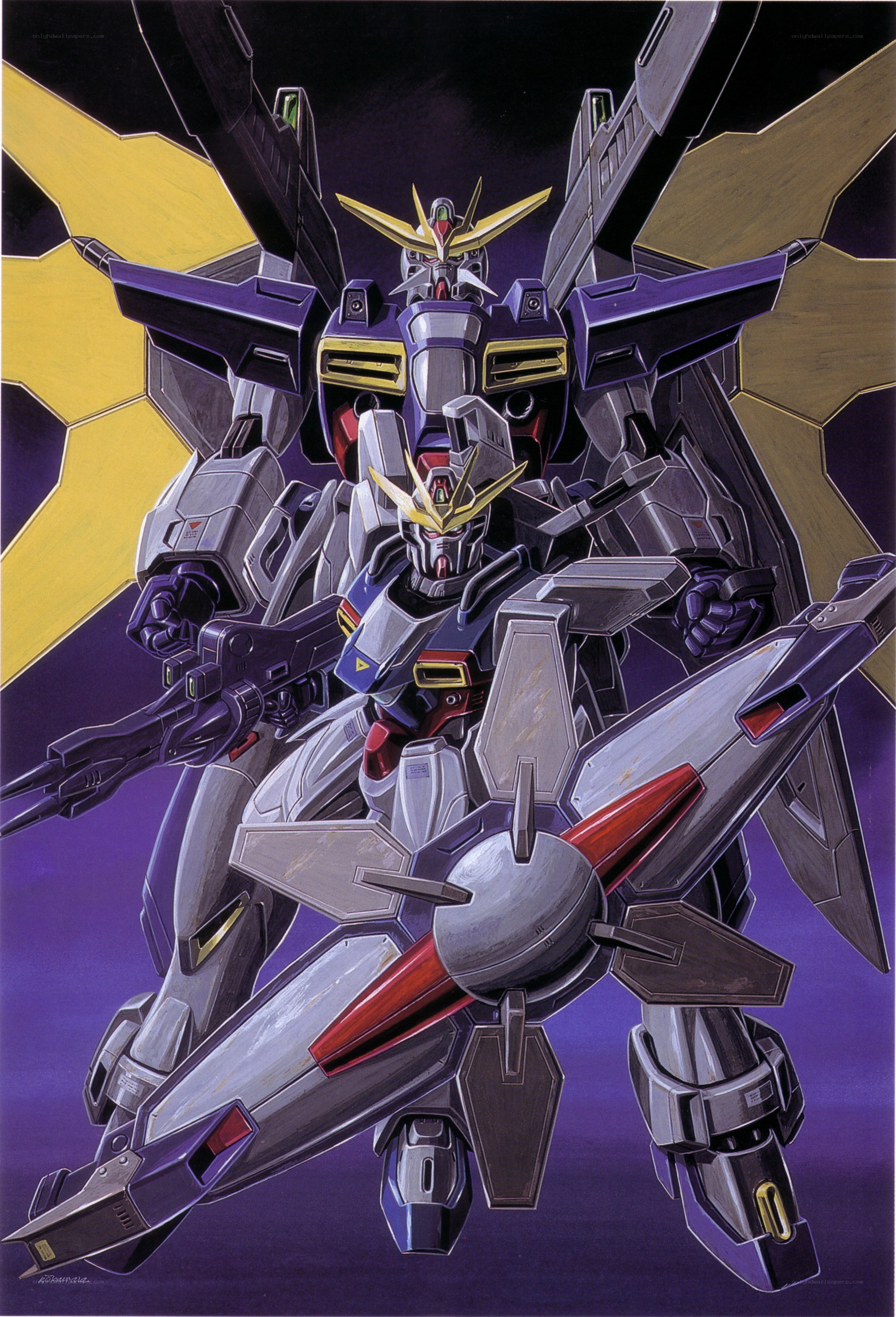 Gundam with weapons