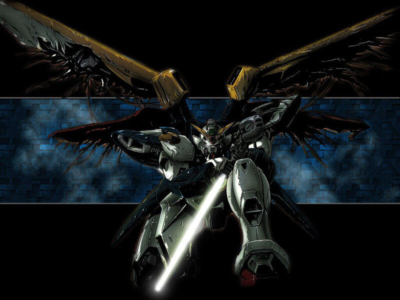 Gundam with wings and sword