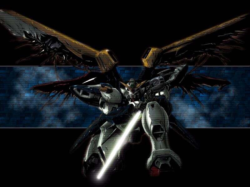 Gundam with wings and sword