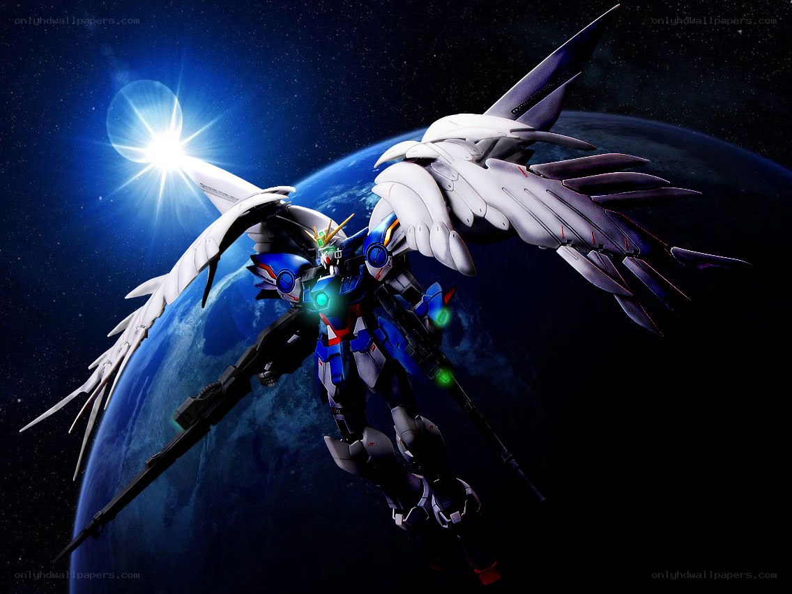 Gundam with wings in space