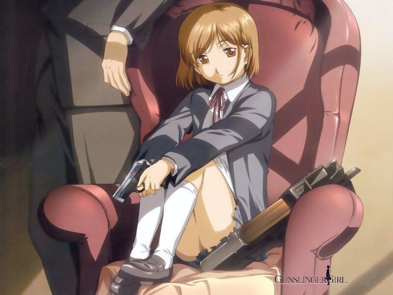 Gunslinger Girl character sitting