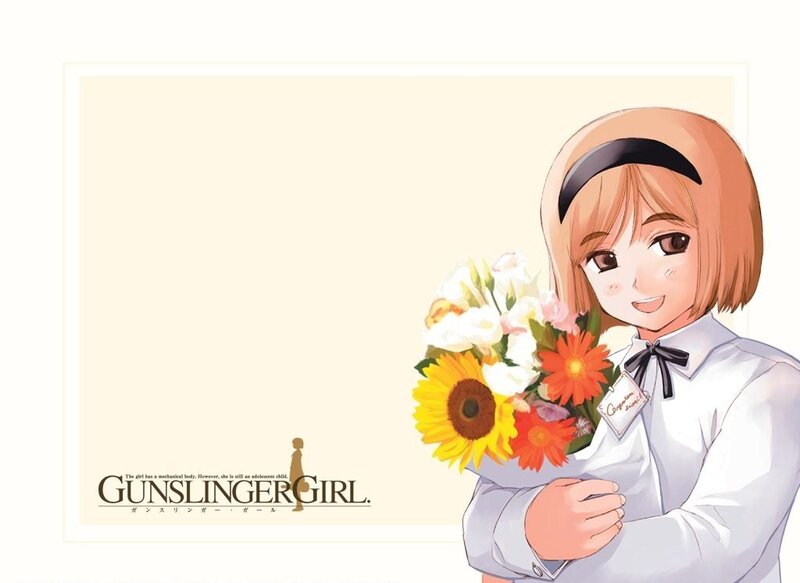 Gunslinger Girl character with flowers