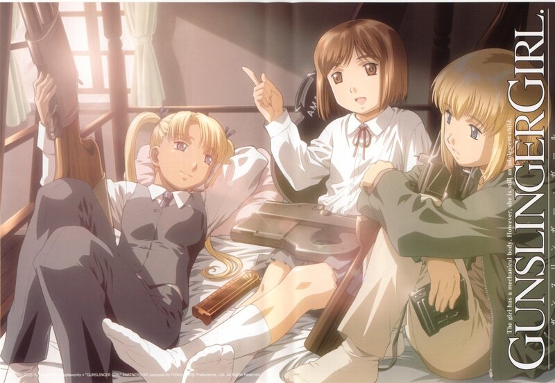 Gunslinger Girl characters in a room