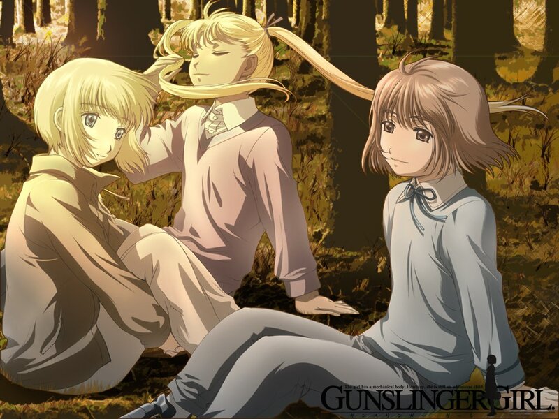Gunslinger Girl characters in forest