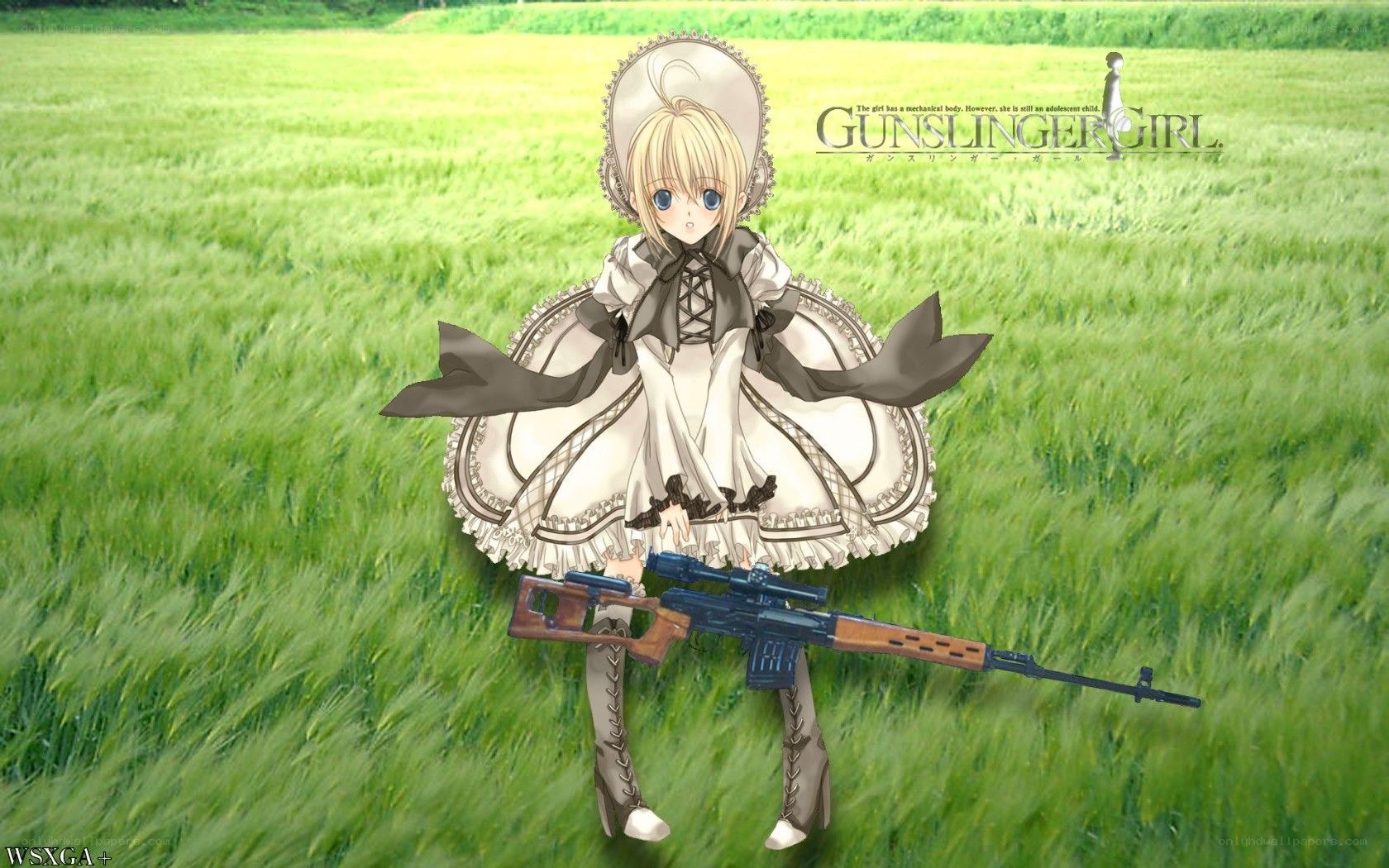 Gunslinger Girl in a field