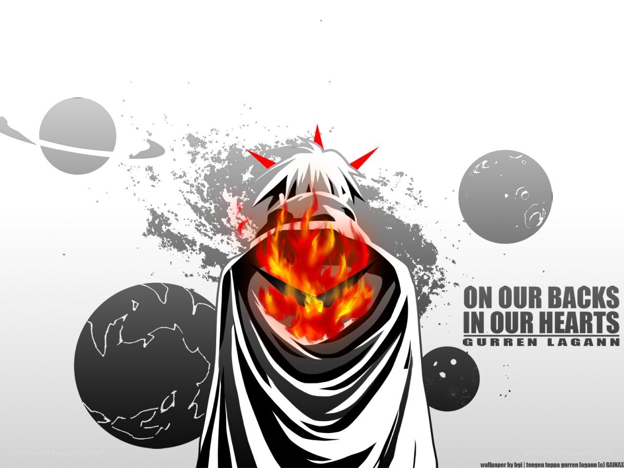 Gurren Lagann character with fire