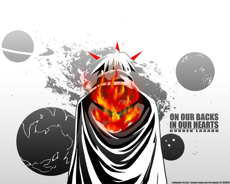 Gurren Lagann character with fire