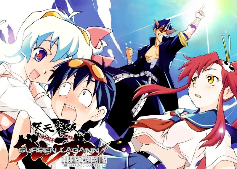 Gurren Lagann characters in action
