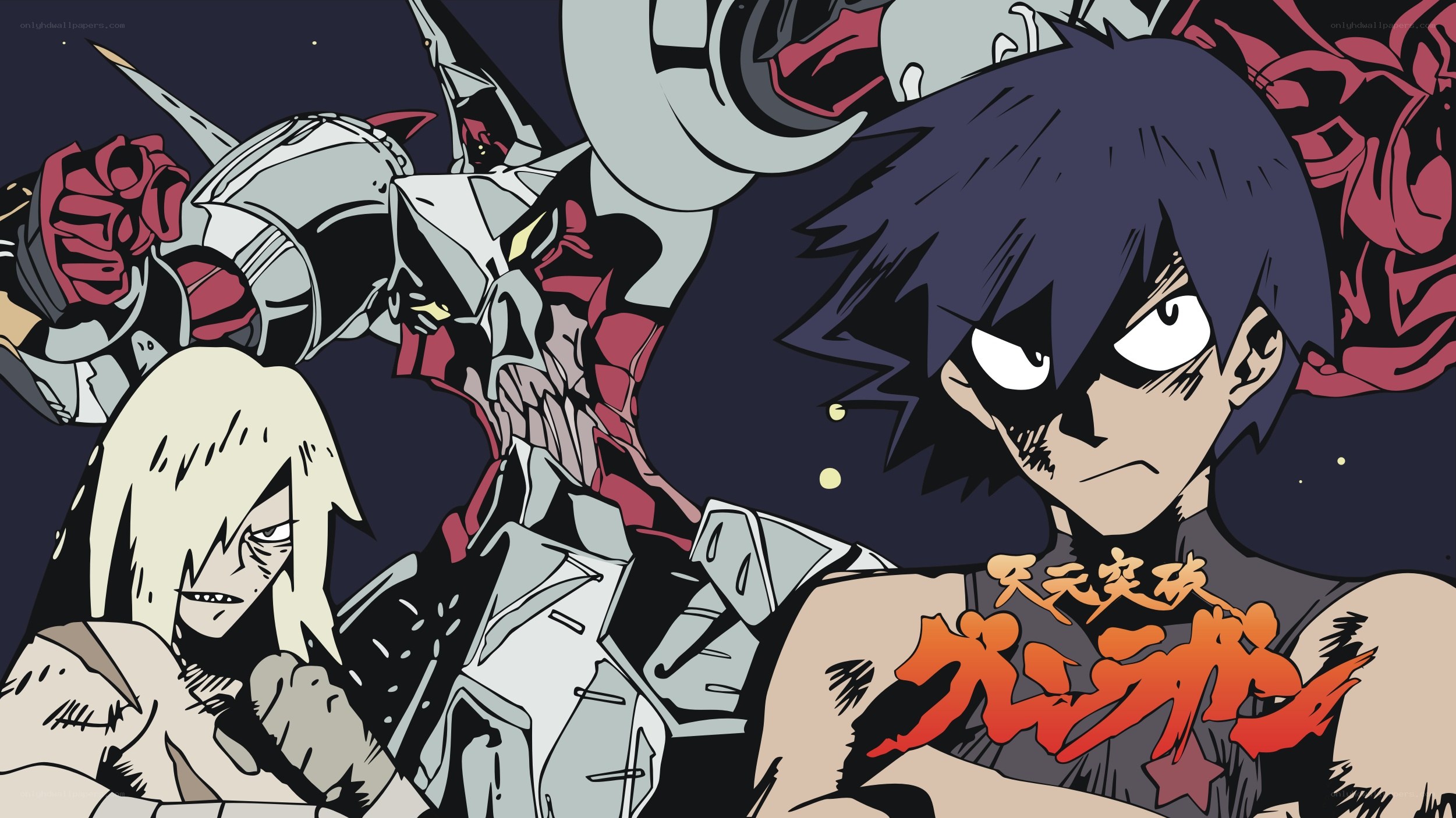 Gurren Lagann characters in action