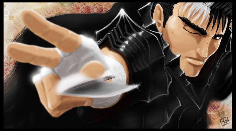 Guts in a battle pose