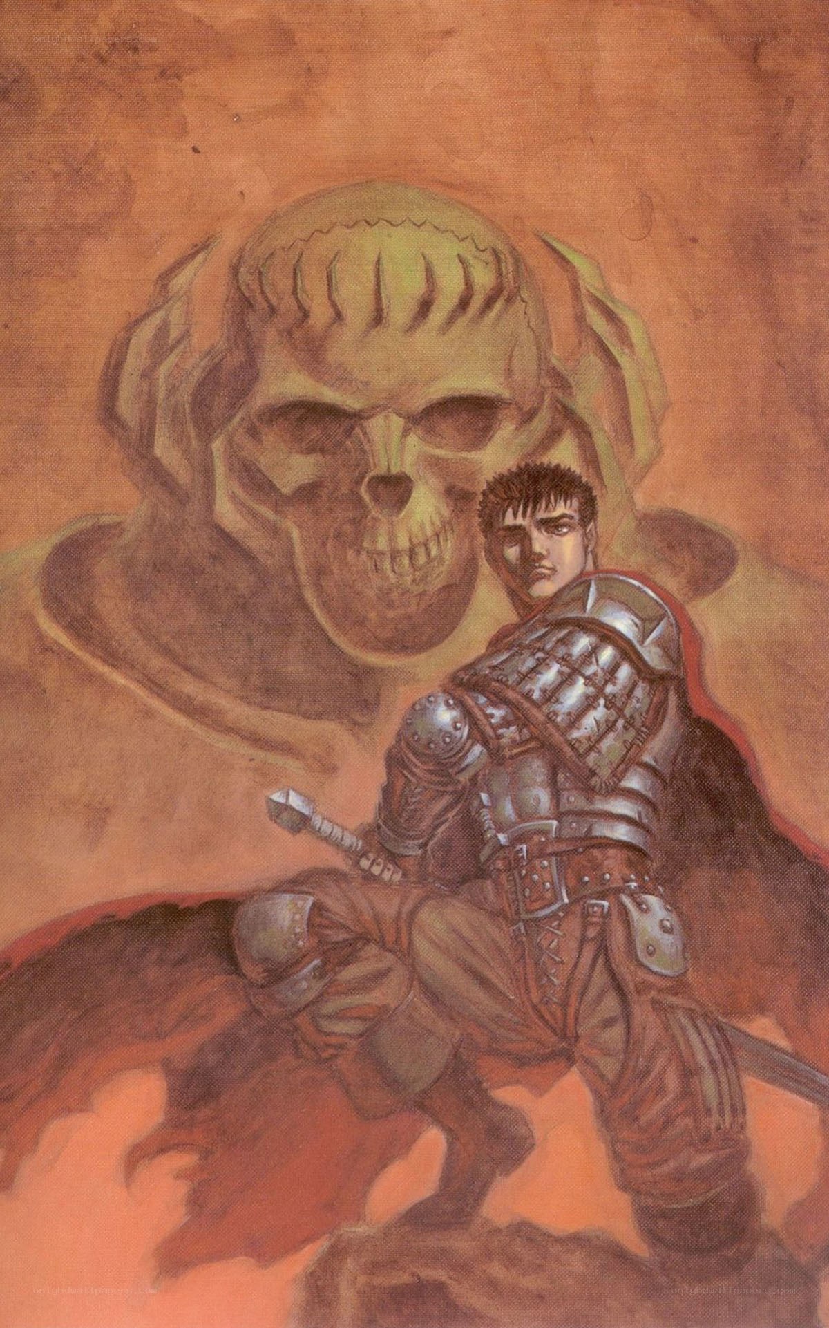 Guts with Skull Background