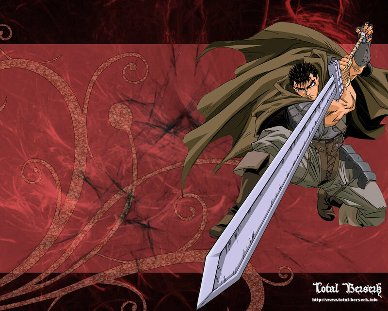 Guts with sword in action
