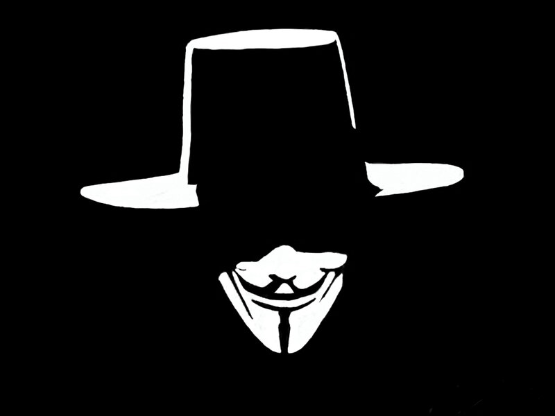Guy Fawkes mask and hat