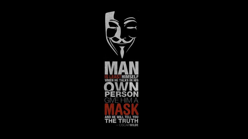 Guy Fawkes Mask — Black, Dramatic, Illustration
