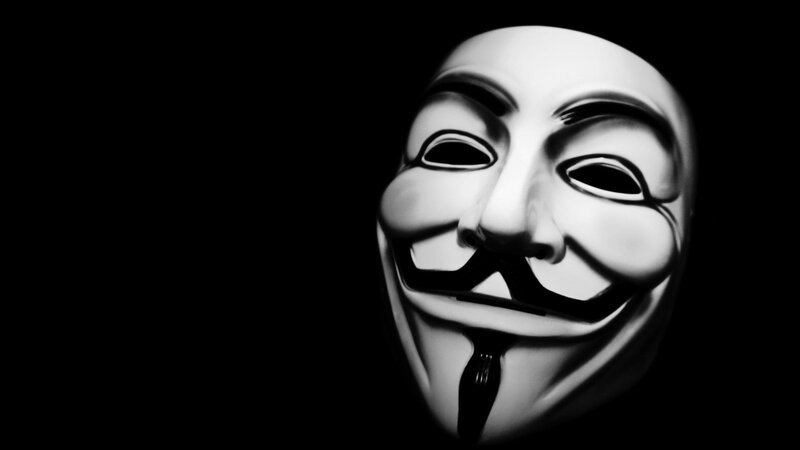 Guy Fawkes mask on black background