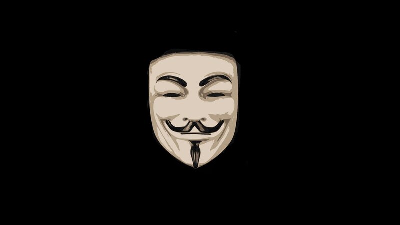 Guy Fawkes mask on black